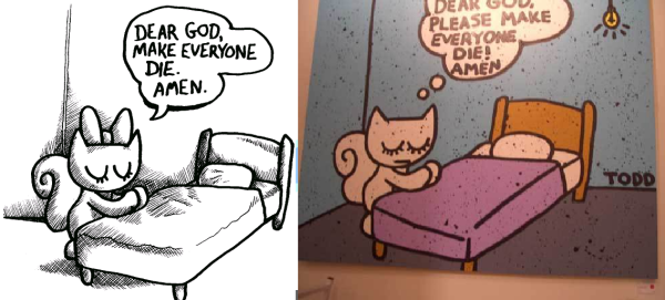 Vignetta originale e plagio a confronto